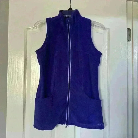 Calvin Klein Purple Women Fleece Active Vest With Zipper Pocket Size Small - Picture 1 of 8